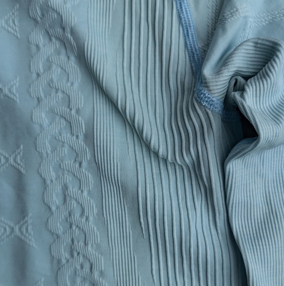 Lululemon Restless Pullover –‎ Seamless Winter Blue Run Top Sz 4 Cable Knit Look - Picture 7 of 16